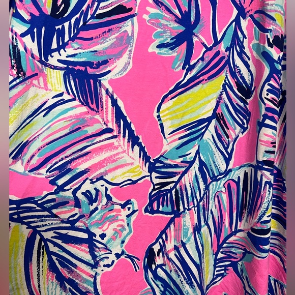 Lilly Pulitzer Somerset Open Shoulder Tiki Pink Cabana Dress - Picture 4 of 8